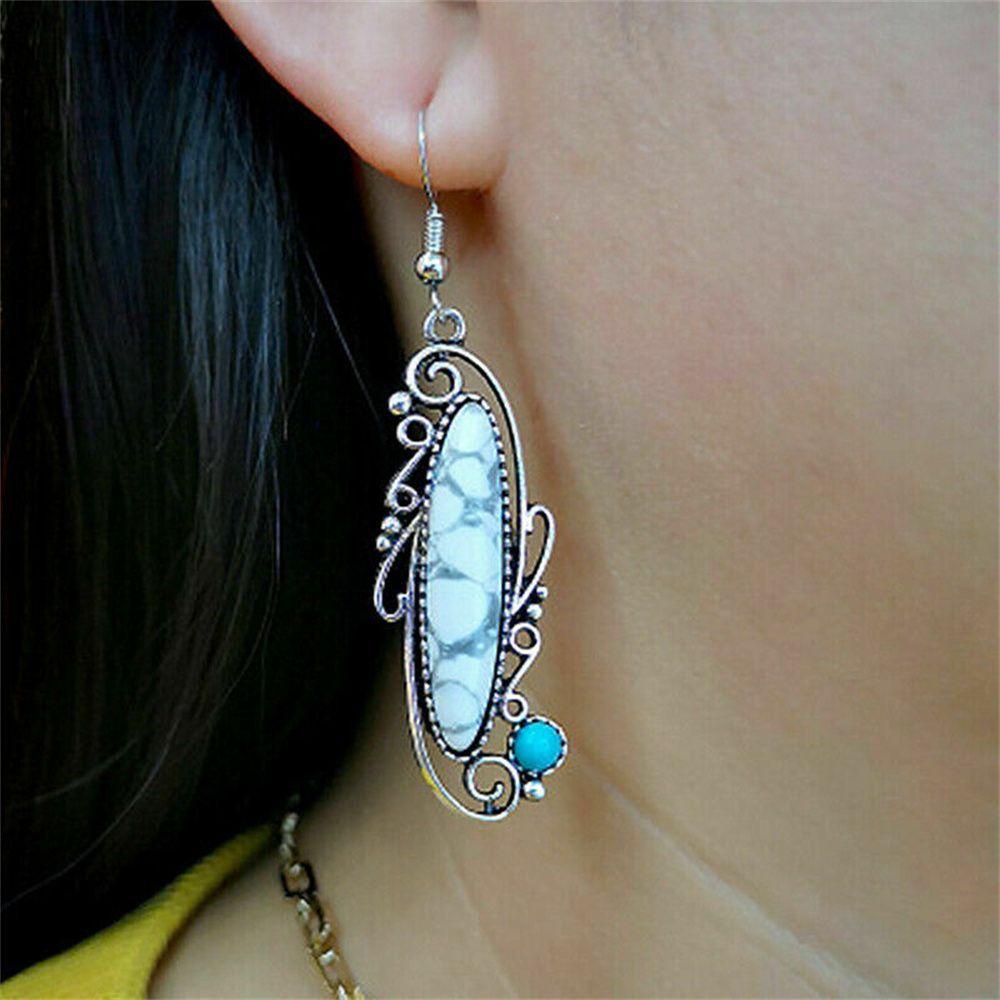 Lily Retro Anting Berlebihan Kalung Logam Telinga Menjuntai