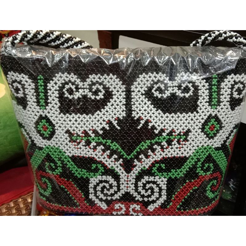 tas manik motif dayak/handmade kalimantan ukuran besar