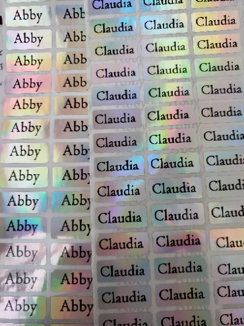 

Stiker Label Nama Name Sticker Polos Silver Gloss Waterproof Anti Air