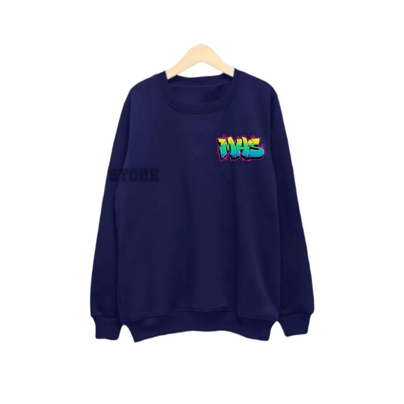 MHS SWEATER CREWNECK POLOS JUMBO / OVERSIZE PRIA WANITA BIGSIZE XXL XXXL XXXXL XXXXXL PUTIH