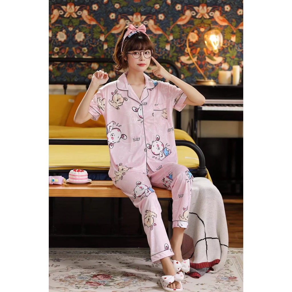 Baju Tidur wanita Piyama import Pakaian tidur celana panjang pajamas sleepwear piama wanita-B2110.4
