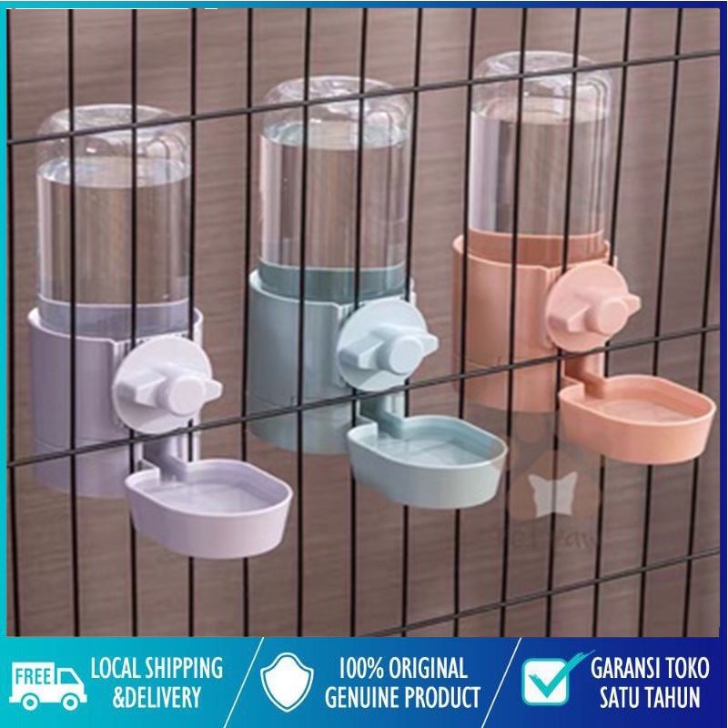 Kucing dan Anjing Hewan Peliharaan Self-Service Air Mancur Botol Minum Anjing Kucing Kandang Gantung Wadah Mangkuk Air Minum Klip Gantung Botol 500ml