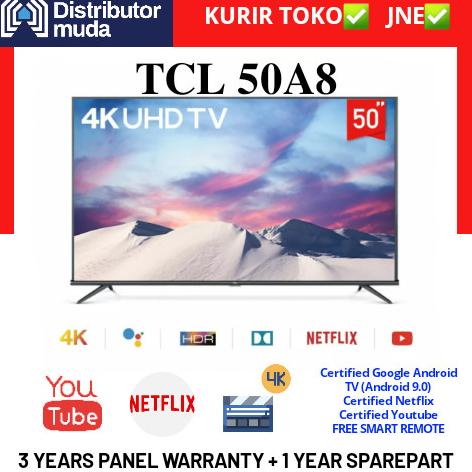TCL Android Smart UHD 4K TV 50 Inch 50A8