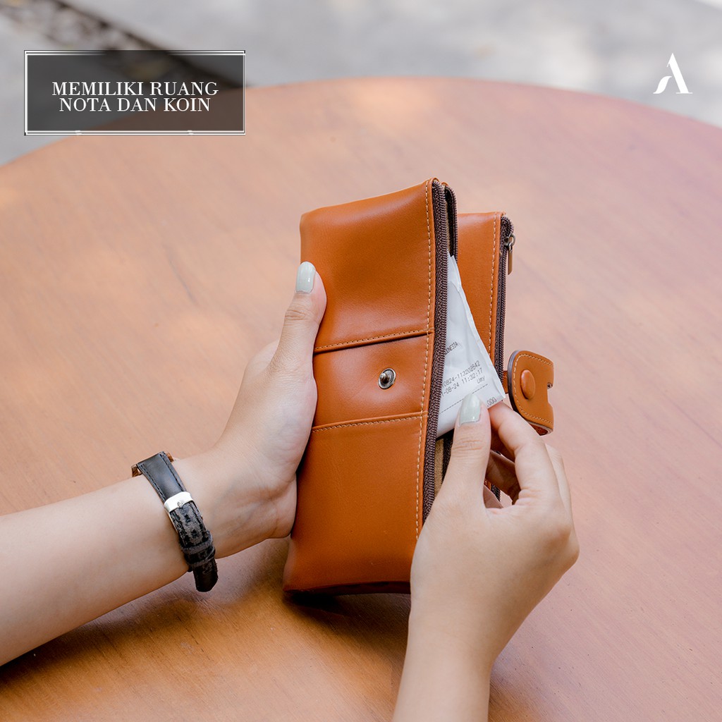 Dompet Panjang Kulit Wanita Alona Geisha Wallet Branded Original Kulit Sapi Asli Premium by Crown Leather Crownleather Store