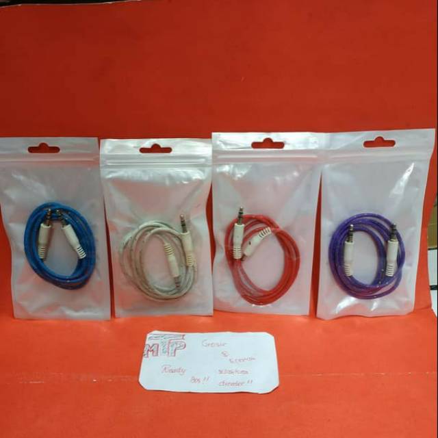 Kabel AUX JACK AUDIO 1in1 Jack Audio Male to Male 1meter Kabel Speaker ke Hp