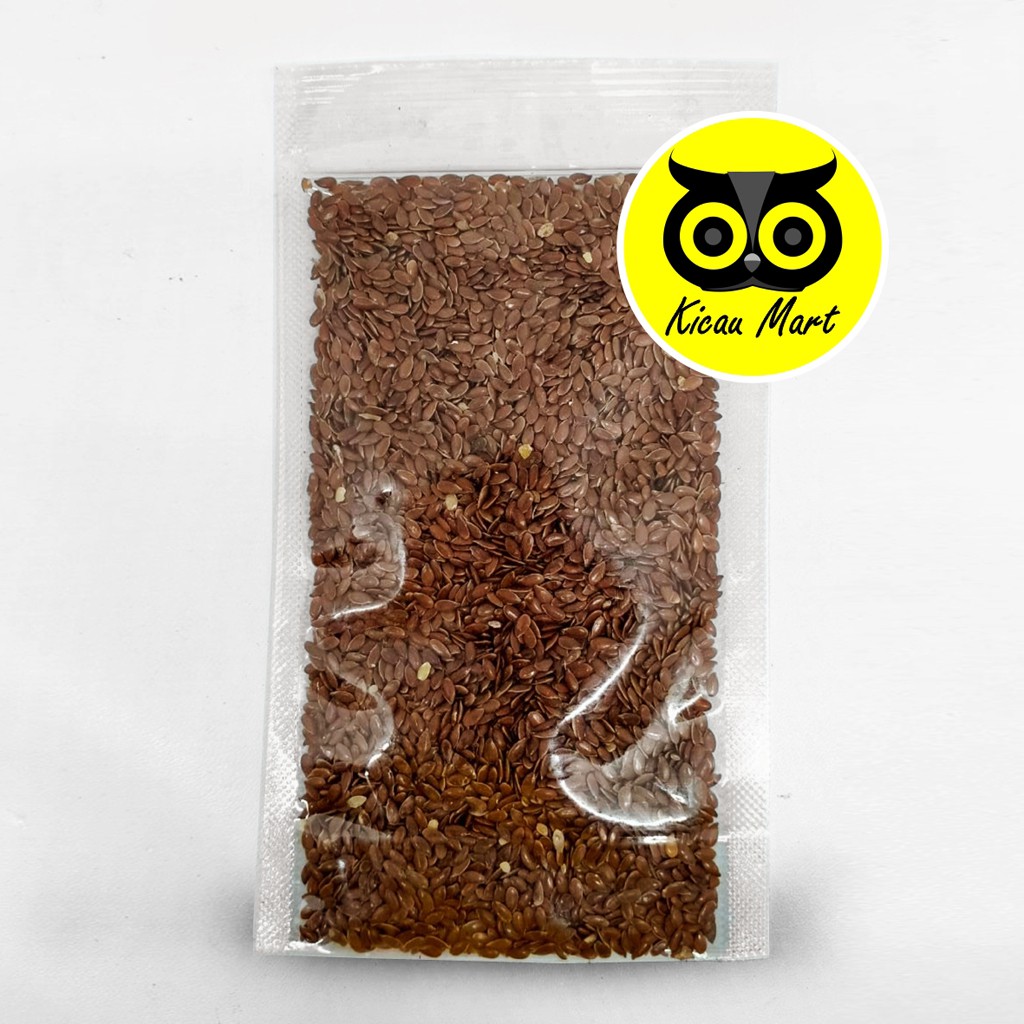 BIJI LINSEED PILIHAN FLAXSEED NATURAL BROWN LIN SEED PAKAN BURUNG KENARI FINCH LOVEBIRD LINSRF