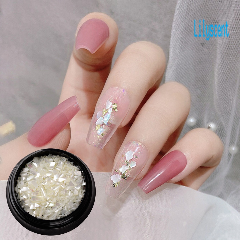 Lily 1 Kotak Kulit Kerang Alami Untuk Dekorasi Nail Art / Manicure / Fotografi