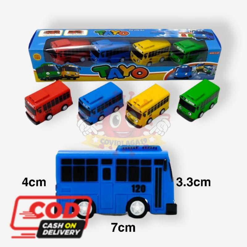 Mainan Anak Murah Mobil Bus Tayo Set 4Pcs Mobil Bus Tayo Mainan Murah Mobil Bus Tayo