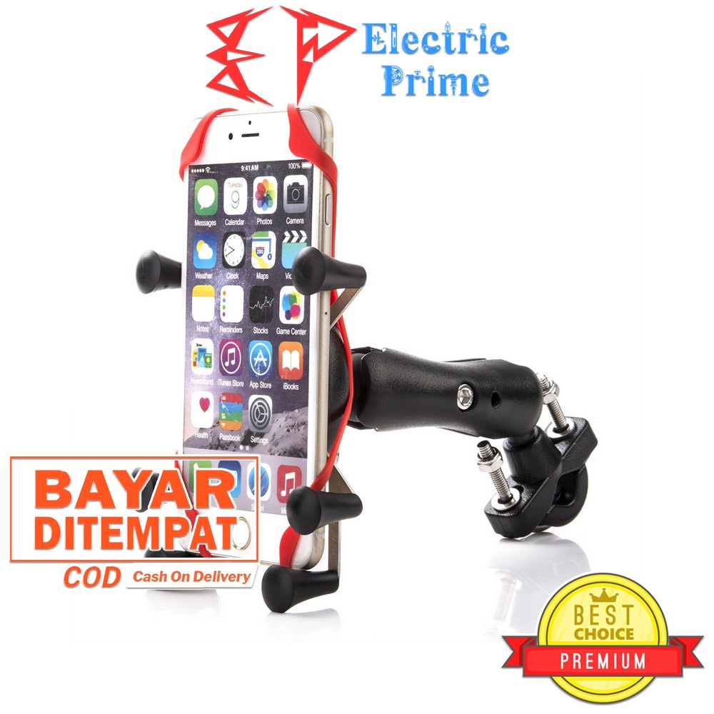 Holder Phone Stang Sepeda XMXCZKJ Stand HP Motor Adjustable Grip Mount Navigasi Bike iPhone Samsung