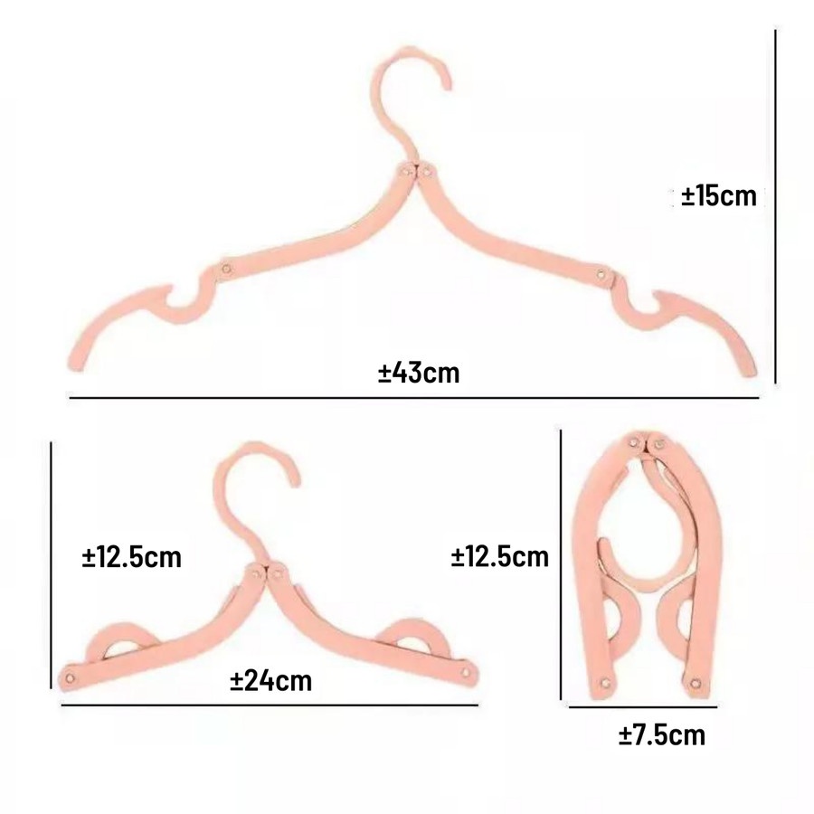 JG - Hanger Lipat Gantungan Baju / Cantelan Jemuran Pakaian Baju Syal Hijab / Foldable Hangers For Travel Portable Serbaguna Travelling