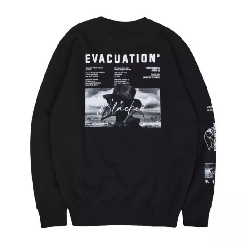dobujack crewneck evacuation hitam