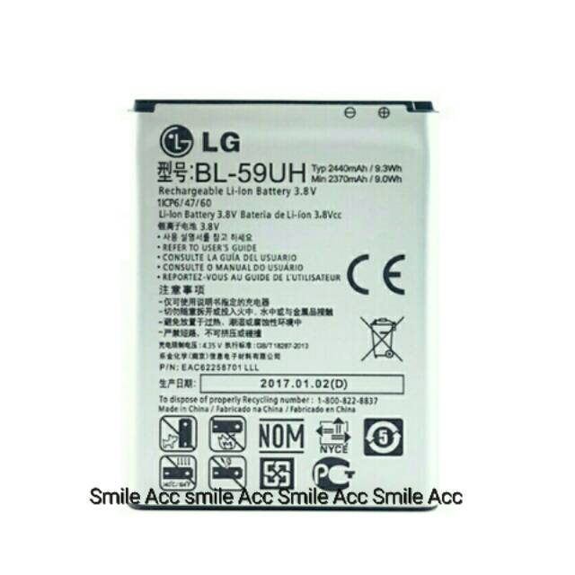 Baterai LG G2 Mini  BL-59UH  D620  D618  F70  Lucid 3  Original 100