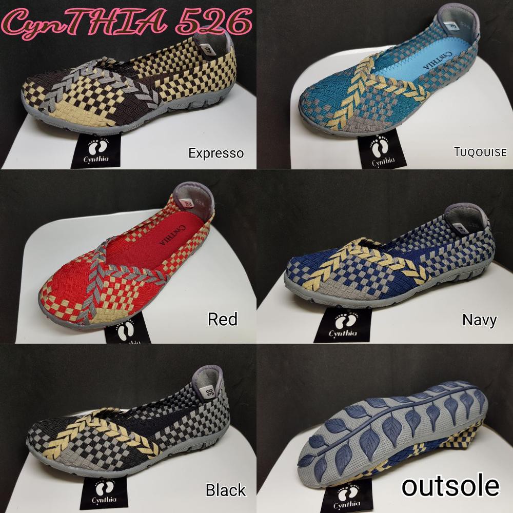 Promo CYNTHIA SEPATU RAJUT SEPATU ANYAM CYNTHIA FLAT 526 ORIGINAL Murah
