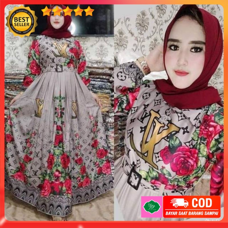 Gamis SHR Sublim Jumbo Busui Moscrepe Premium Terbaru Fashion Muslim Dewasa Kekinian Viral Simple Me