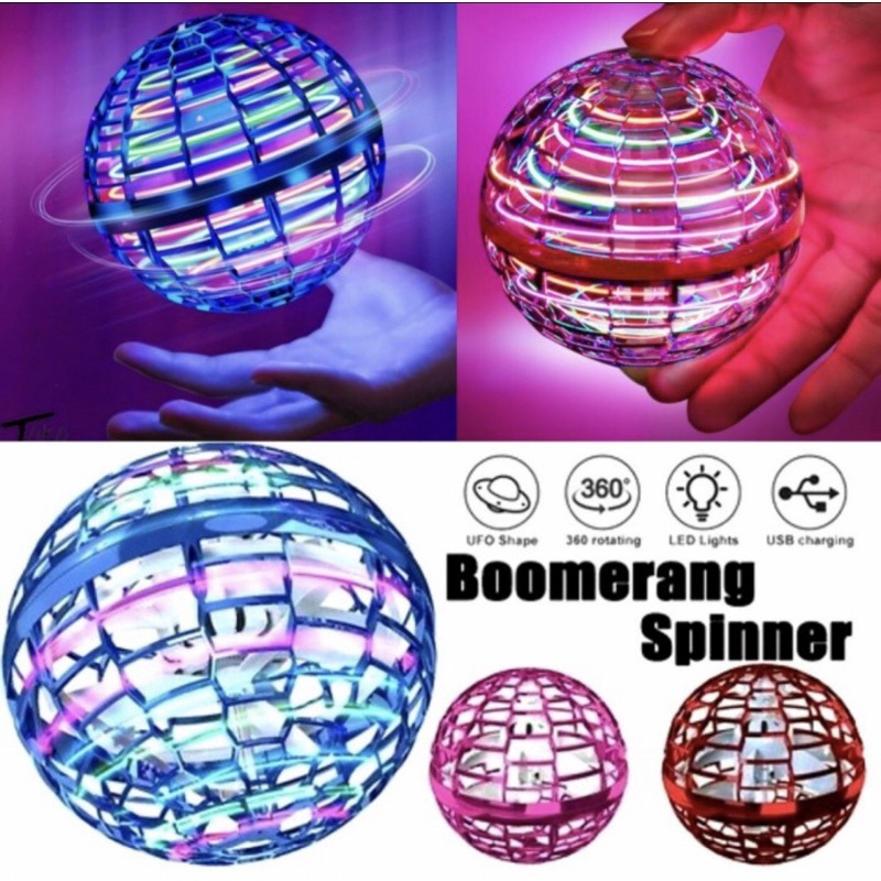 FLYING SPINNER FLYNOVA PRO MAINAN BOLA TERBANG UFO LED SPINNER