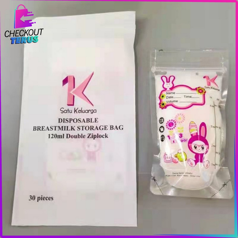 CT C264 Kantong Asi 120ml Plastik Asi Isi 30 dengan THERMAL SENSOR Breastmilk Storage Bag BPA FREE Tempat Penyimpanan Asi