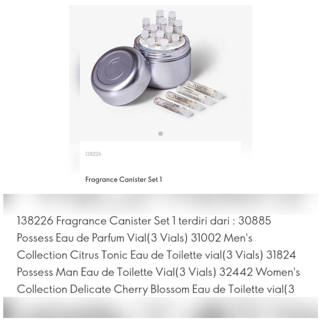 001. FragranceCanister Set 1 Canister Fragrance paket parfum mini tester unisex man women promo sale