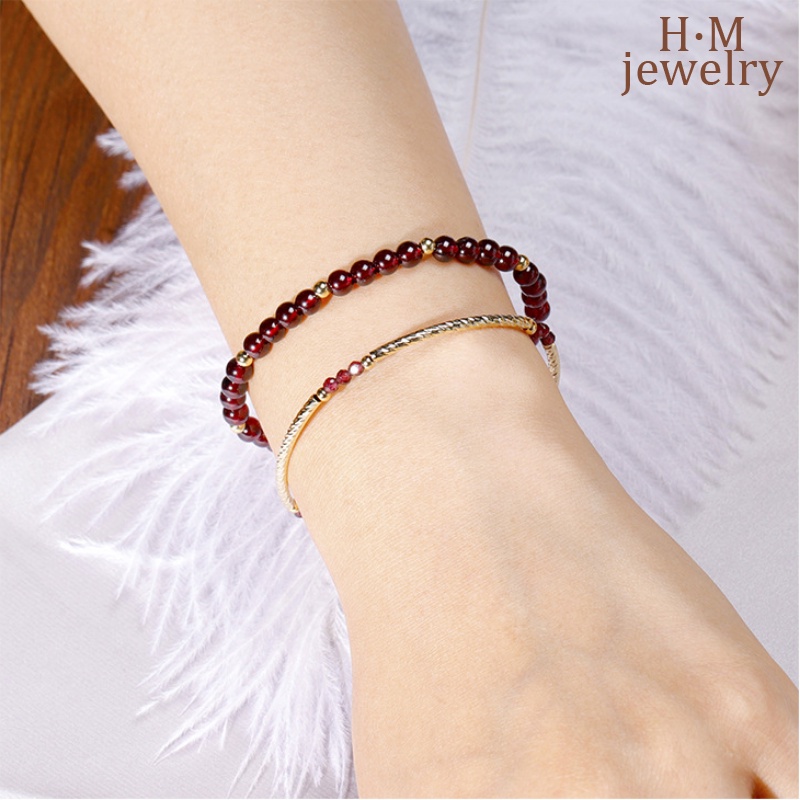 Set Gelang Kristal Garnet