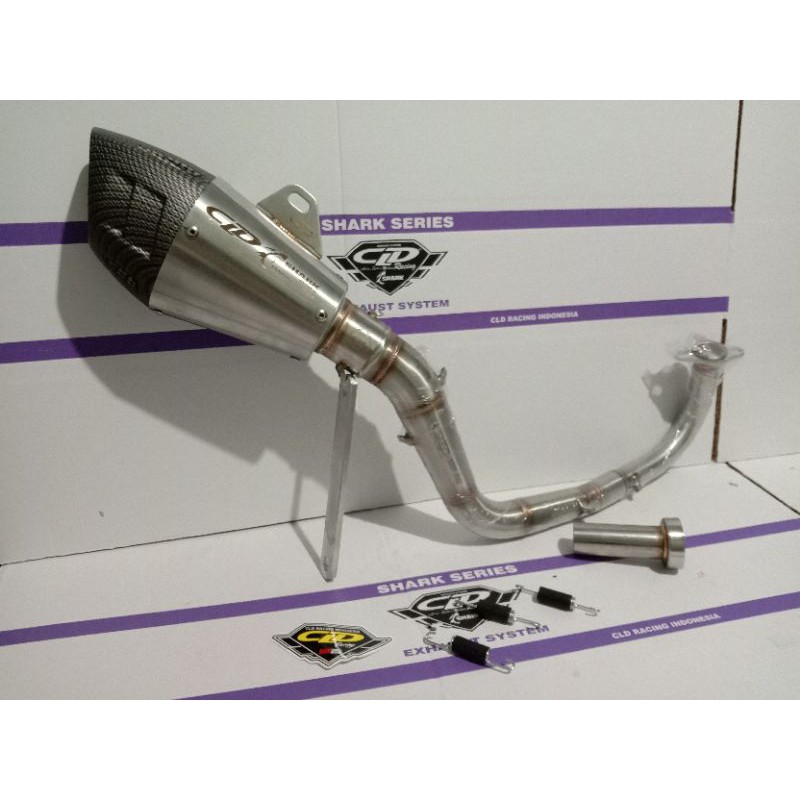 KNALPOT CLD RACING TYPE SHARK SERIES FOR BEAT KARBU/BEAT FI,GENIO/BEAT DELUXE 130cc UP