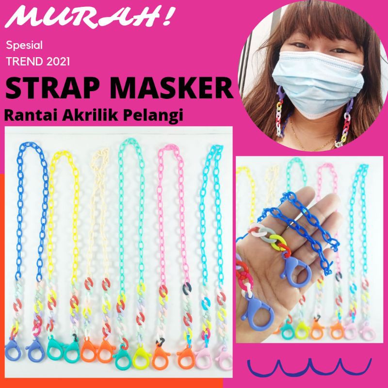 Rantai Masker Akrilik Korea- Tali Gantungan Kalung Masker Strap Lanyard Masker Korea/Strap Mask