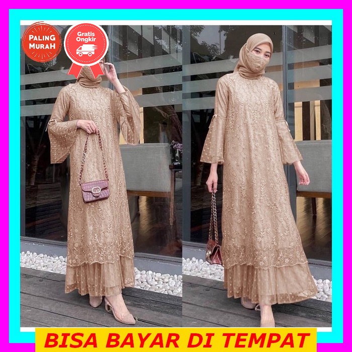 Fashion Dress Maxi Icha / Pakaian Wanita / Dress Wanita Wanita / Long Dress Brukat Casual / Gamis Br