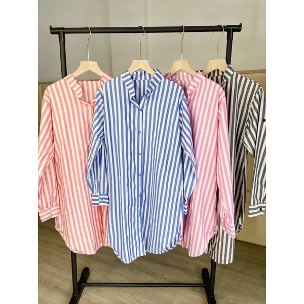 tunik salur wanita / tunik korea salur vneck / tunik cantika