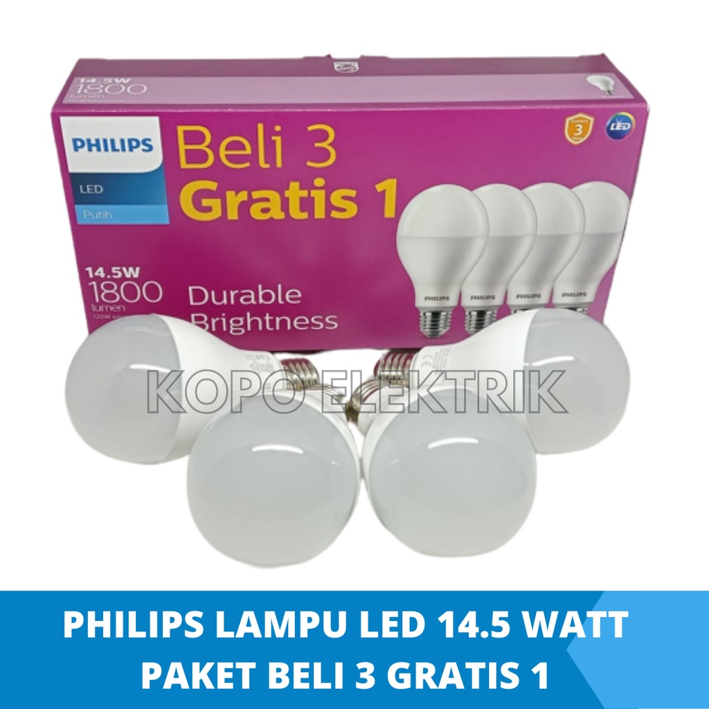 Lampu Led Philips 14.5w Paket Beli 3 Gratis 1