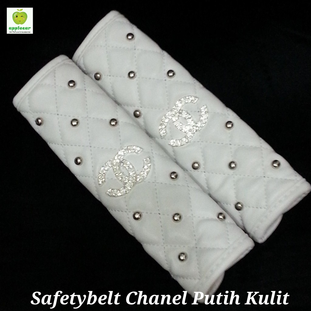 Cover Safetybelk / Sarung Safetybelk Chanel Berlian Putih