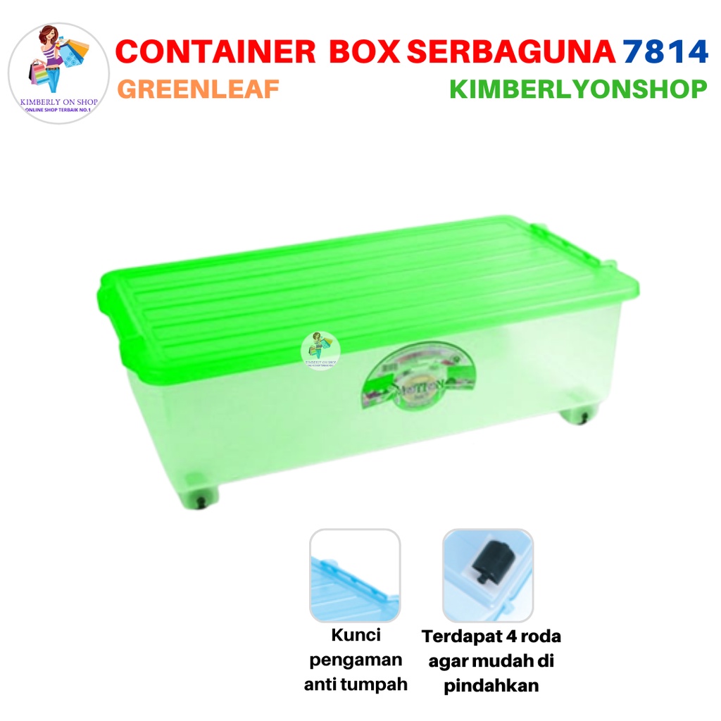 Container Motion Box Tempat Penyimpan 44 Liter 7814 Green Leaf