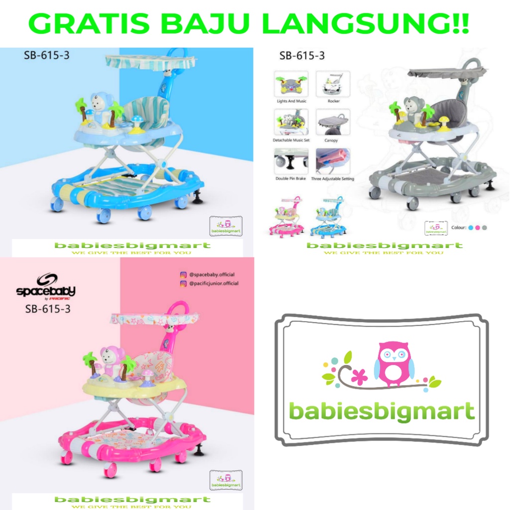 FREE BUBBLEWRAP BABY WALKER SPACE BABY WALKER SB 611 - 612 - 615 - 618 - 611 - 139 - 315 - 705 - 709 DORONGAN AYUNAN SPACEBABY