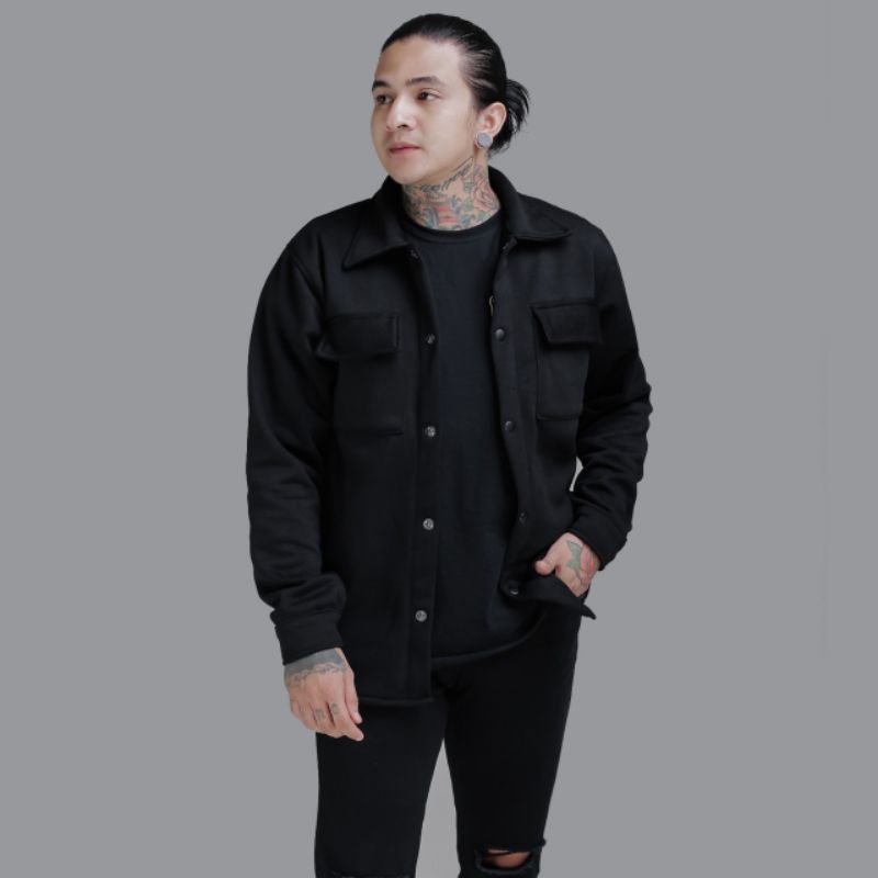 KMO Jaket Pria Semi Parka Original Indigo / Jaket Cowo Keren Terbaru