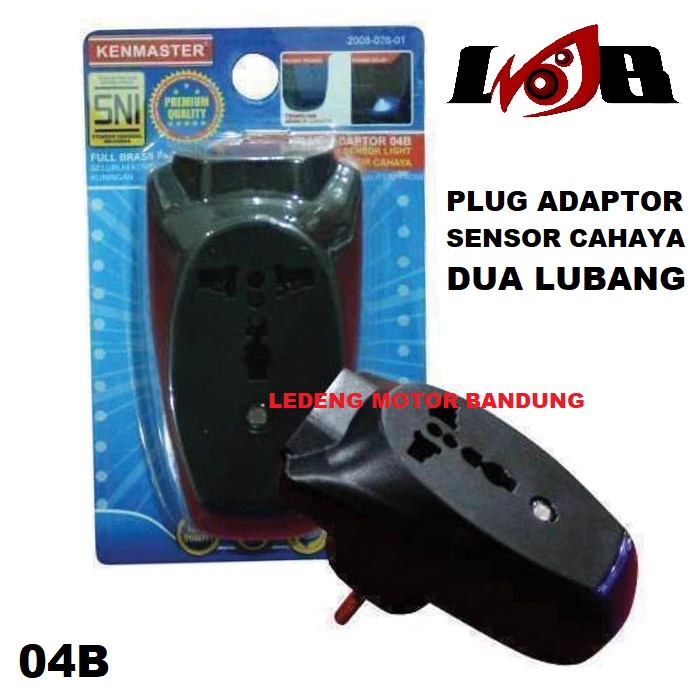 Steker Listrik Colokan 2 Lubang Stop Kontak Adaptor Sensor Cahaya 04B