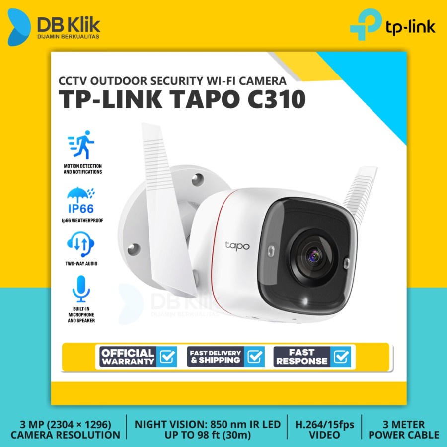 CCTV TP-LINK TAPO C310 Outdoor Security Wi-Fi Camera - TP Link C310