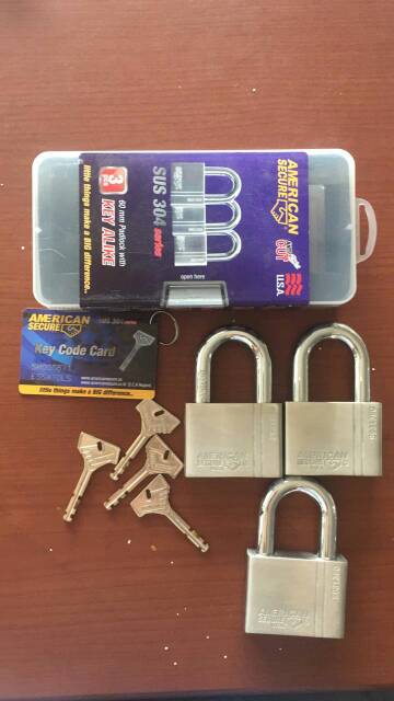 Gembok AMERICAN TOOL NEW KEYALIKE 60MM Leher Pendek isi 3pcs(HARGA GROSIR)