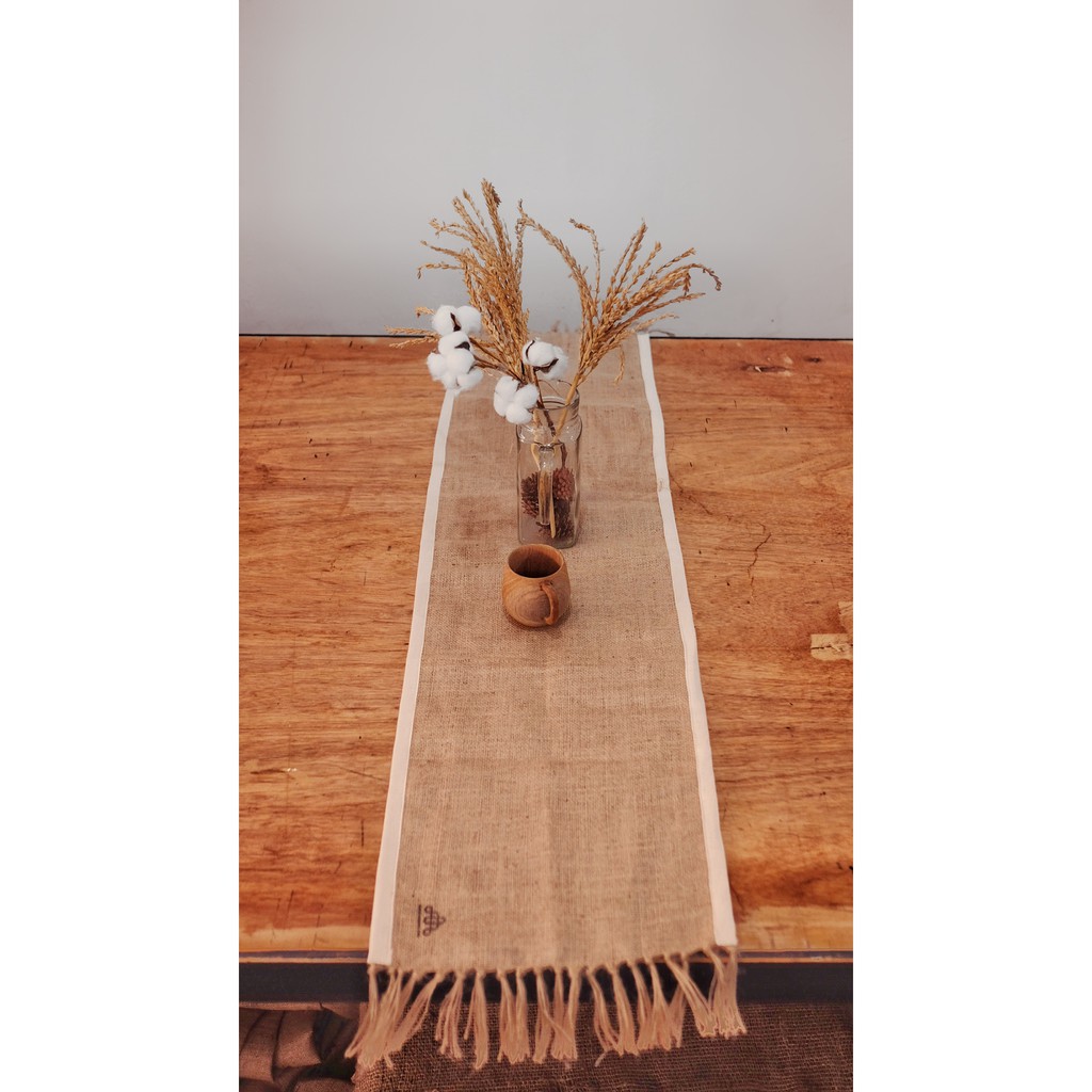 Taplak Meja Taplak Meja Goni - Burlap Table Runner - Alas Meja Rustic - Taplak Dekorasi Wedding