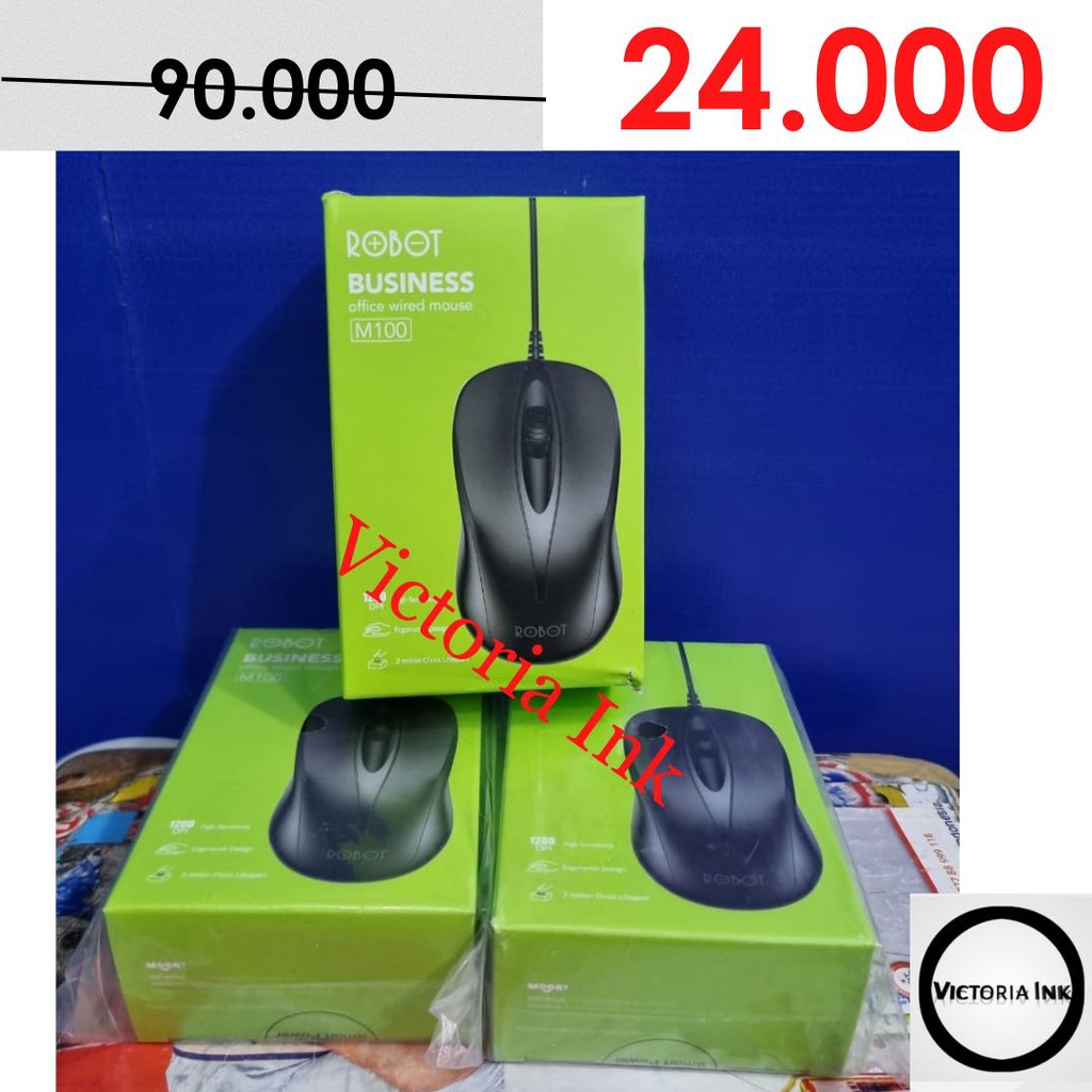 Mouse Murah Mouse Robot M100 M 100 Wired Mouse Kabel Original Robot Optical Mouse Office Wired Mouse Robot