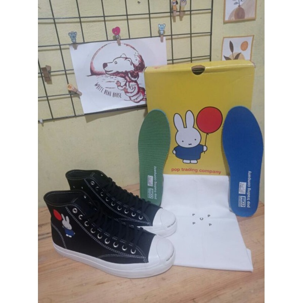 Converse CONS Jack Purcell Pro Hi x POP Trading Company x Miffy Black/White/Egret