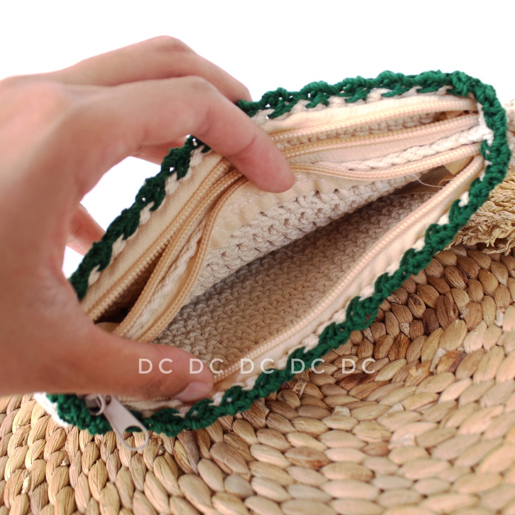 dompet dua ruang rajutan handmade / dompet panjang vintage rajut murah / souvenir pernikahan unik / dompet wanita murmer / grosir dompet rajut