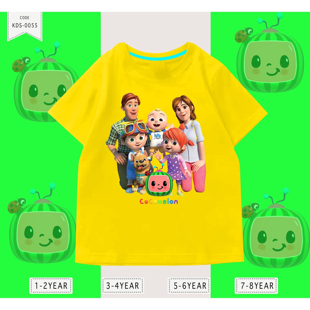 KAOS ANAK-ANAK / COCO MELON FAMILY / REAL PICTURE 100% BAHAN COMBED 24S