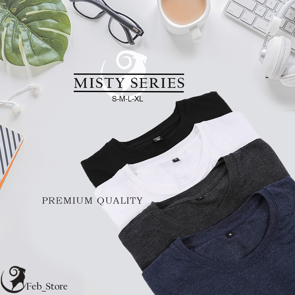 Kaos polos premium Twotone Misty catton combad 30s