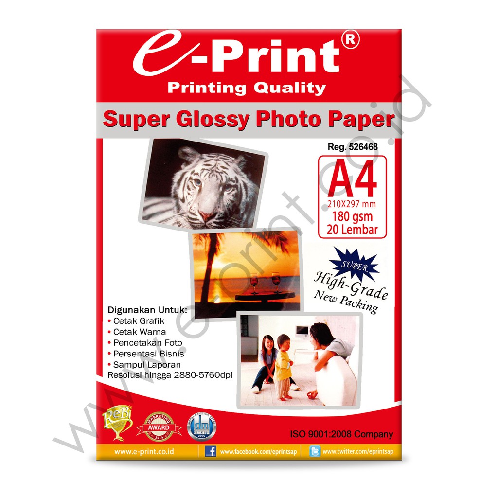 Kertas Foto e-Print A4 180 gram SUPER GLOSSY PHOTO PAPER