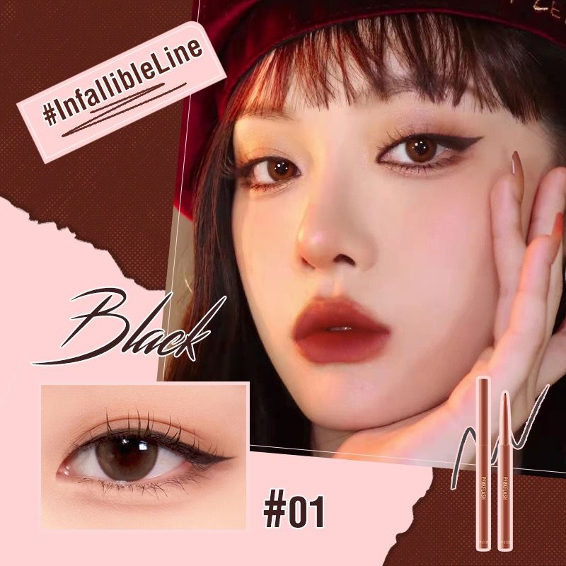 BPOM PINKFLASH #InfallibleLine Hyperfine Halus Gel Eyeliner Pensil Pigmen Tinggi Tahan Air Tahan Lama Eyeliner Pencil PFE13