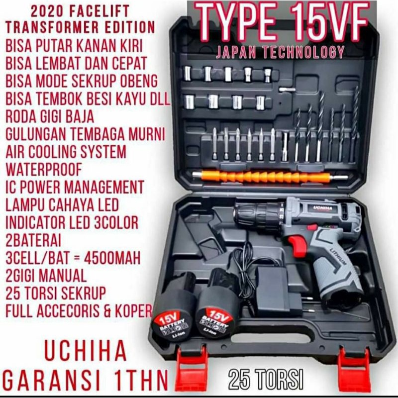 mesin bor batre 15V uciha japan teknologi