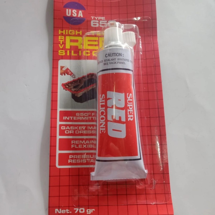 Lem Silikon Merah/ Red Silicone / Lem Red Sealer USA 70 Gr
