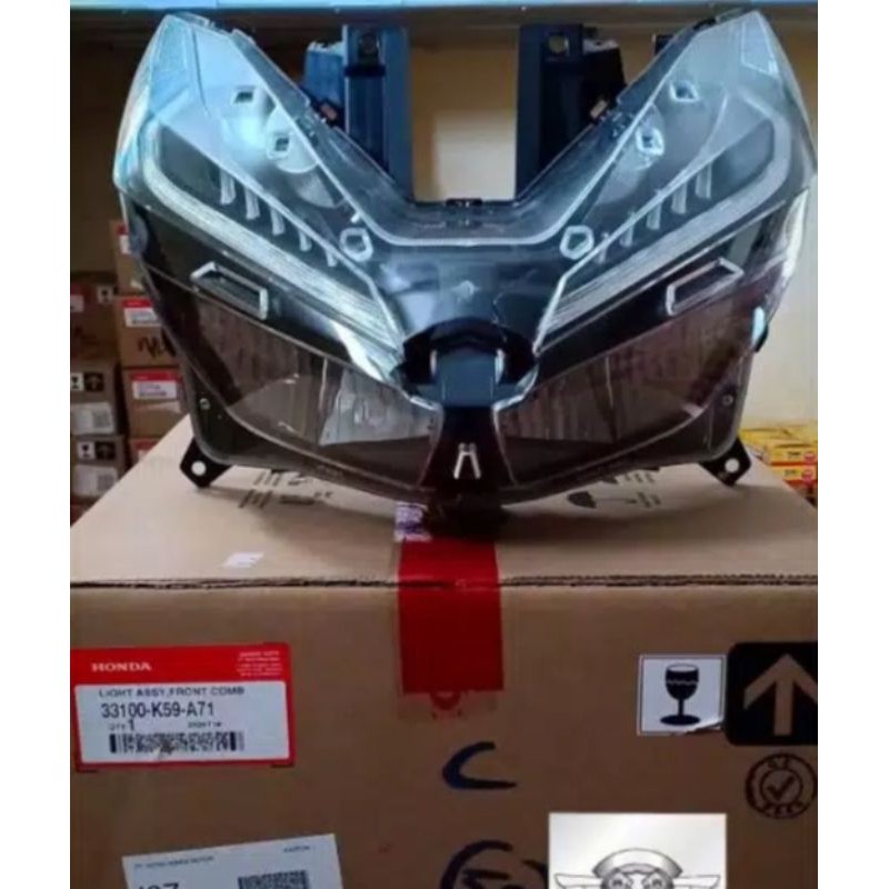 33100-K59-A71 100% AHM REFLEKTOR SET ASSY LAMPU DEPAN LED VARIO 125 150 2018 KEY LESS  33100K59A71