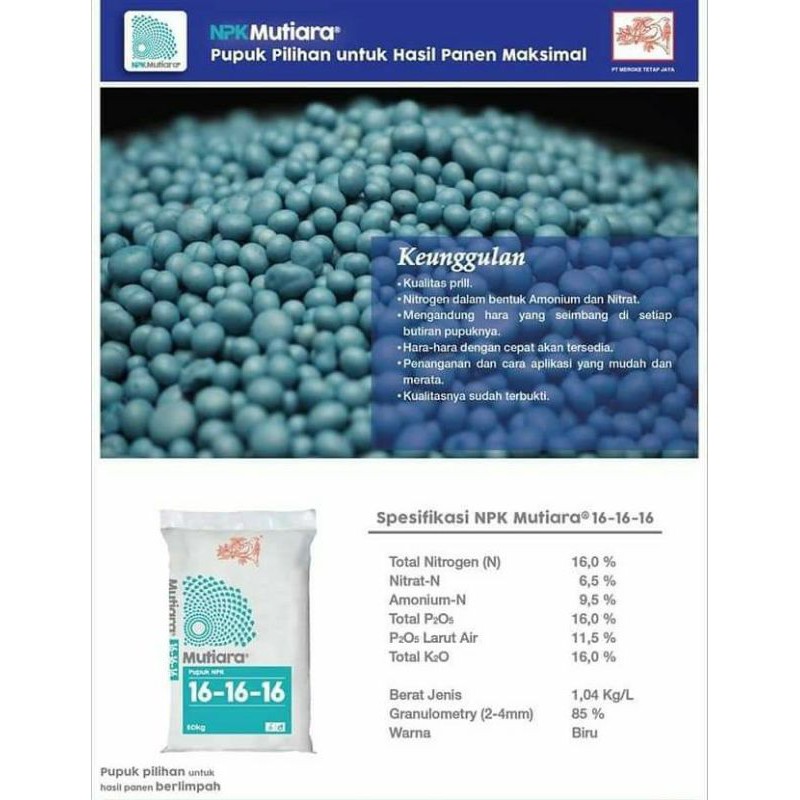 Pupuk Npk 16 Mutiara (1Kg)