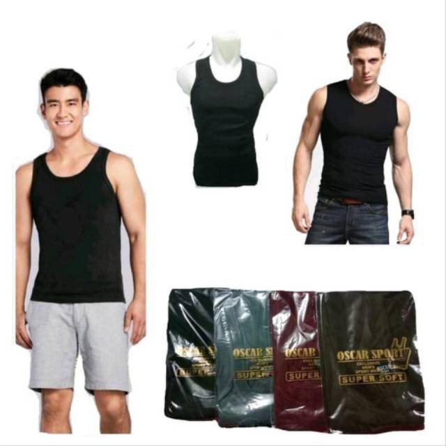 KAOS DALAM PRIA SINGLET POLOS WARNA TUA