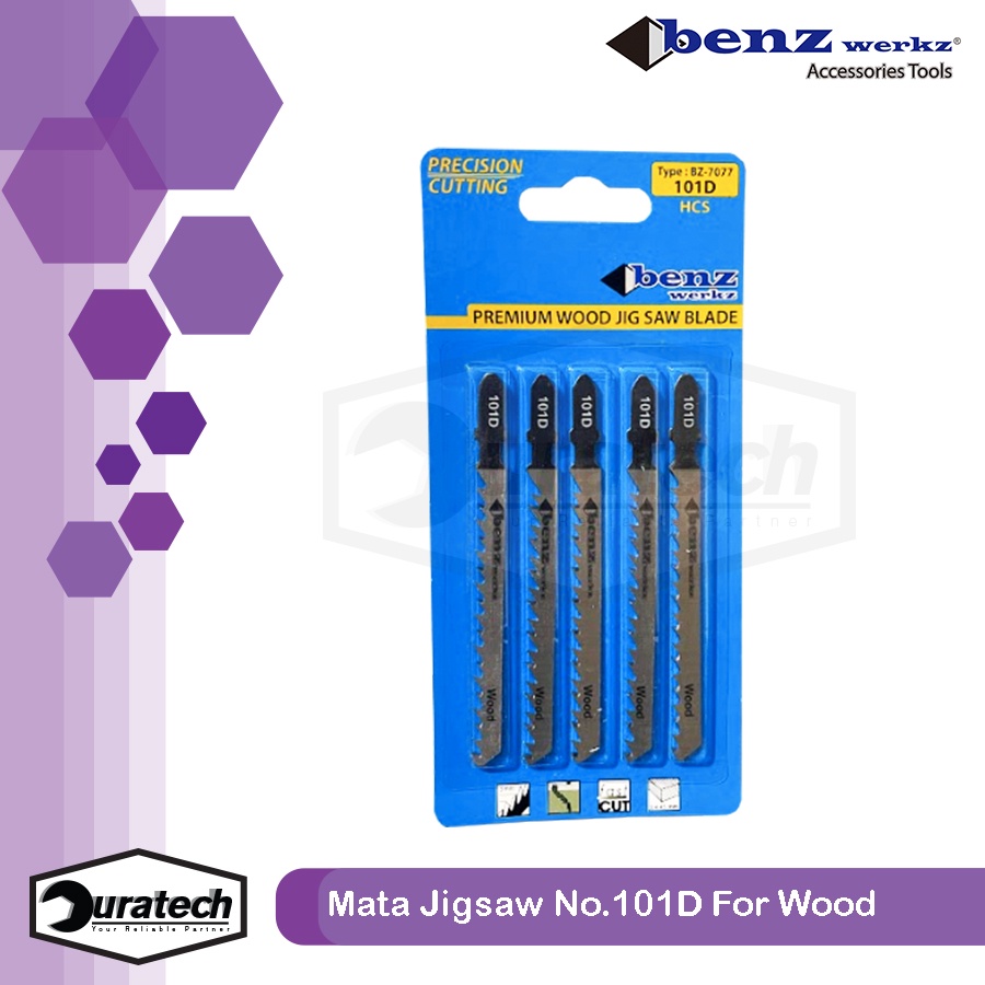 Promo Mata Gergaji Jig Saw Jigsaw Blade Kayu 101D Wood Benz Werkz / Mata Gergaji Jigsaw Kayu Set