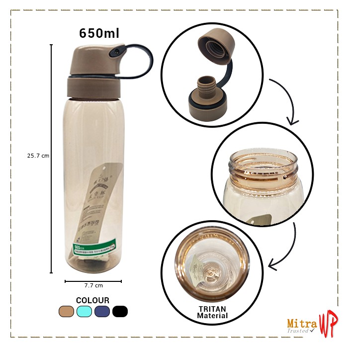 Botol Minum Plastik 650ml - Botol Minum Plastik polos B1932