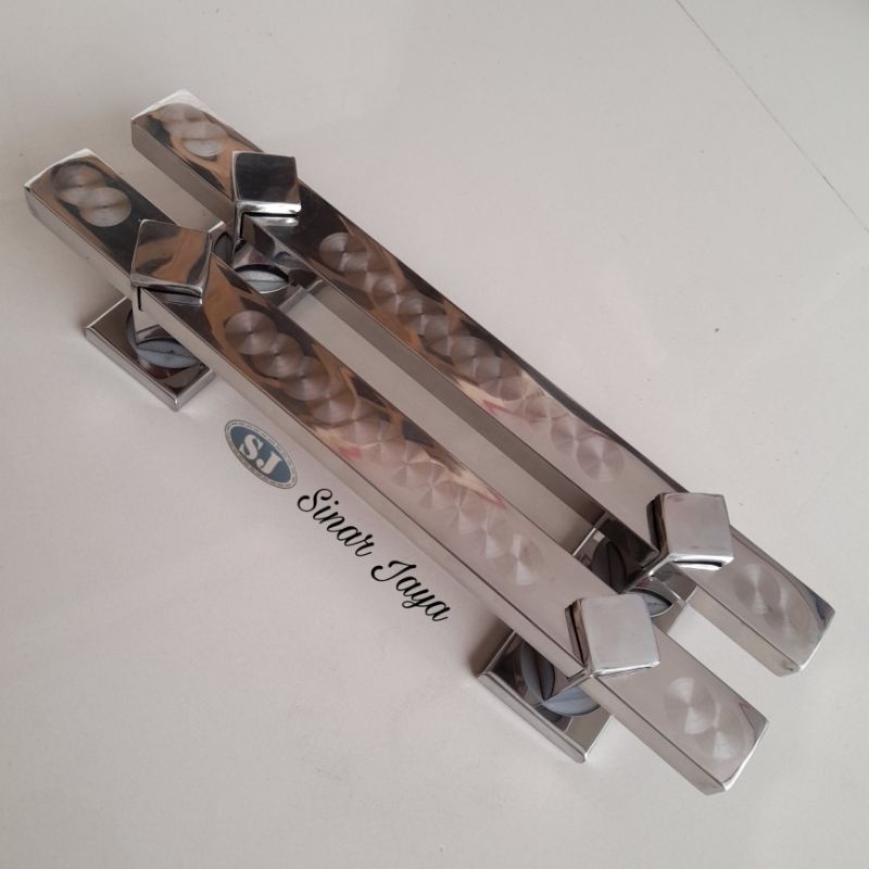 1 satu set handle pintu minimalis gagang tarikan pintu stainless pegangan kunci pintu kuputarung SPB